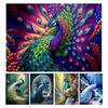 DIY алмазный художественный набор павлиний узор яркий цвет уменьшить стресс повысить уверенность квадратный круглый мозаичный комплект домашний декор