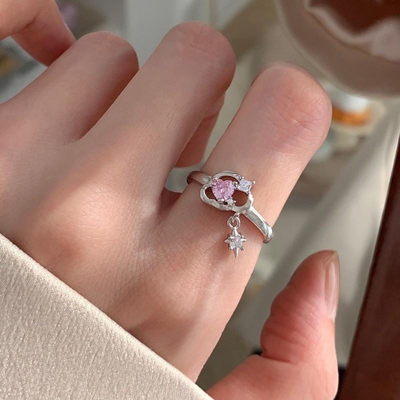 Trendy High-end Moonstone And Zircon Ring With Stylish Wave Pattern Ideal For Modern Ladies