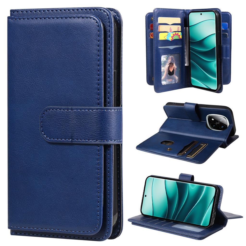 Кожаный чехол для Xiaomi Redmi Note 14 Pro+ 5G/Xiaomi Poco X7 5G/Xiaomi Redmi Note 14 Pro 5G с 10 отделениями для карт, чехол-подставка для телефона