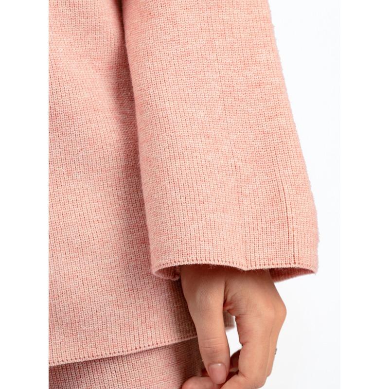 Вязаный свитер с воротником-стойкой и воротником-стойкой, женский осенне-зимний теплый комплект для снижения возраста, повседневные широкие брюки, комплект из двух предметов