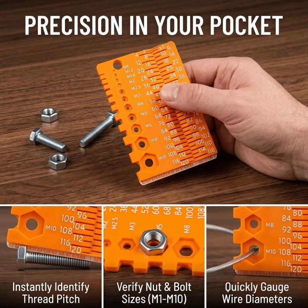 1Pcs M1-M10 Thread Checker Gauge Bolt Nut Size Checker for Hardware Maintenance Workshop