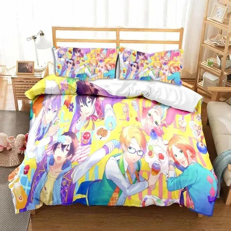 3D Аниме Рок-группа Ensemble Stars Всесезонный Полуторный Комплект Постельного Белья 3 Предмета Комплект Одеяла Пододеяльник Двуспальный Кинг Чехол для Одеяла