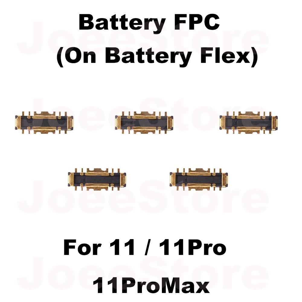 5 шт. Коннектор FPC аккумулятора для iPhone X XS XR 11 12 13 14 15 16 Pro Max 8 Plus Внутренний коннектор FPC аккумулятора Зажим Штекер Гибкий шлейф Запчасти
