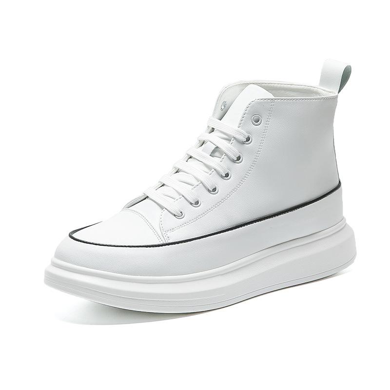 Мужская обувь осень и зима новые высокие кожаные ботинки повседневная обувь европейская мягкая подошва простая и универсальная мода тренд Вэньчжоу