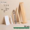 Одноразовый набор столовых приборов из крафт-бумаги 4-в-1