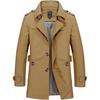 Casual Men's Work Jacket Cotton Trench Coat Spring and Autumn Men's Jacket