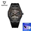 Mark Fairwhal Fashion Tourbillon Watch Men's Silicone Strap Luxury Hollow Luminous Fully Automatic Mechanical Watches reloj