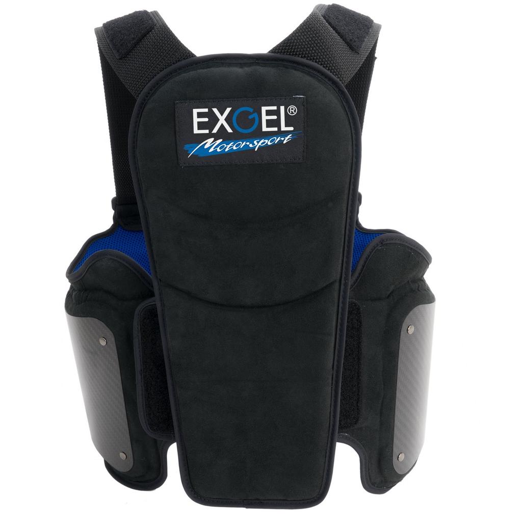 EXGEL Body Protector Dry Carbon Vest Size Gel Back and Side Impact Mesh Made in 17, M, Black, Cushion, Support, Motorsports, Karting, Absorption,