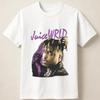 Унисекс Футболка с Графическим Портретом Juice WRLD на Фиолетовом Фоне Унисекс Футболка