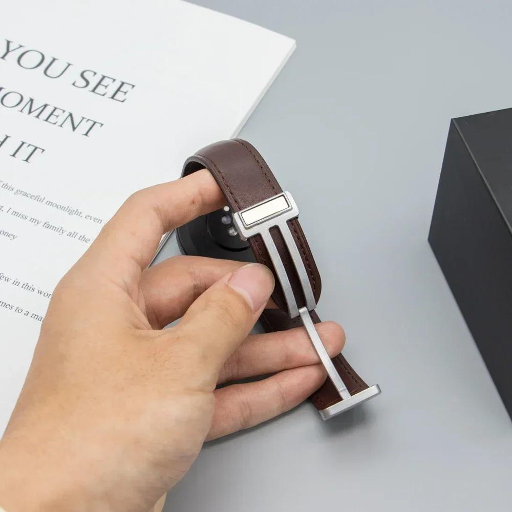 20mm Leather Strap For Samsung Galaxy Watch 6 5 4 7Classic 43mm 47mm 44mm 40mm 42mm 45mm Magnetic Buckle Band for Huawei GTS BIP