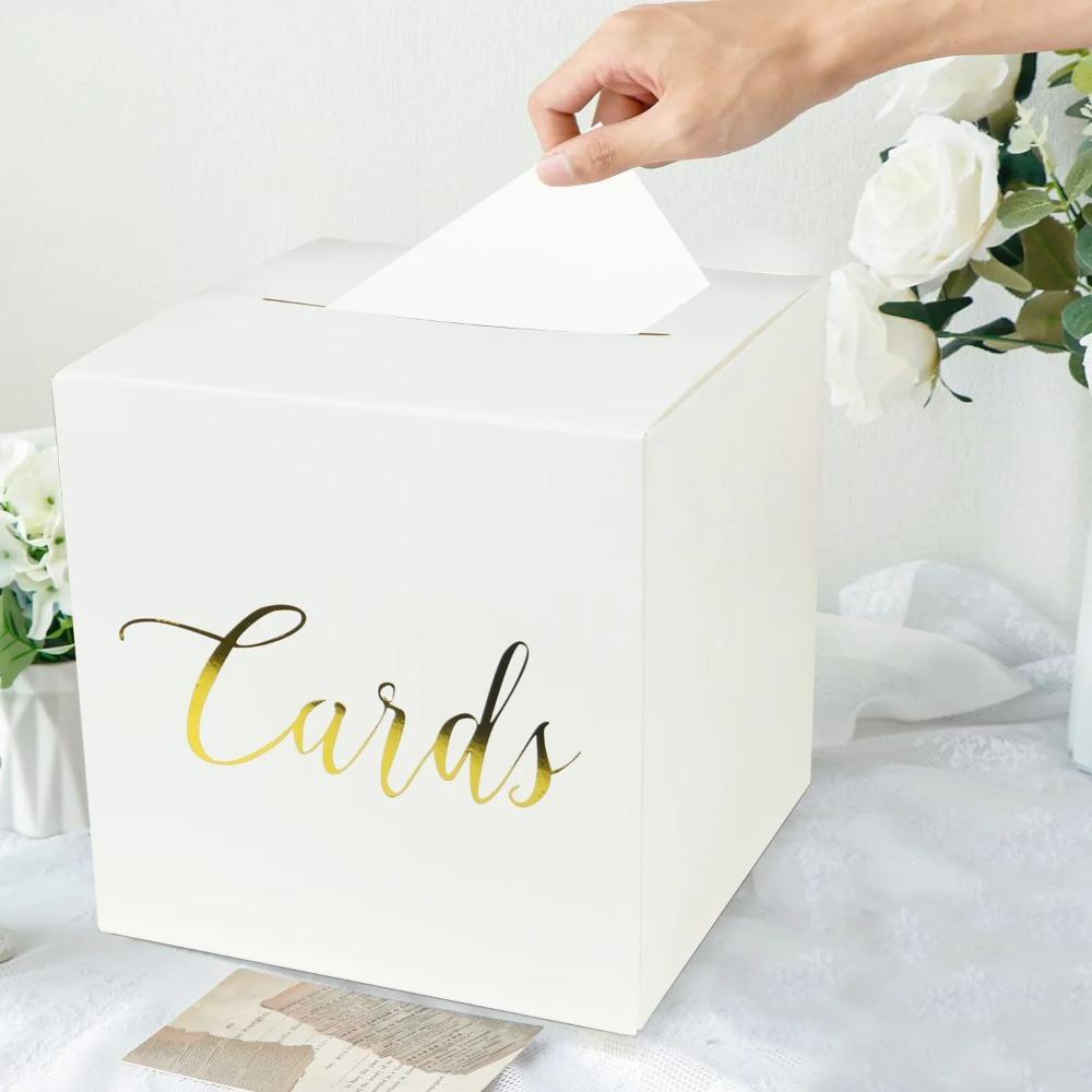 White Black Gift Card Box Blessing Voting Card Box Receiving Box Party Wedding Decorations