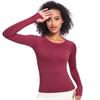 Auroth Long Sleeve Yoga Shirts With Thumb Hole Women Gym Sports Top Solid Color Running Slim Stretch Fitness Shirts