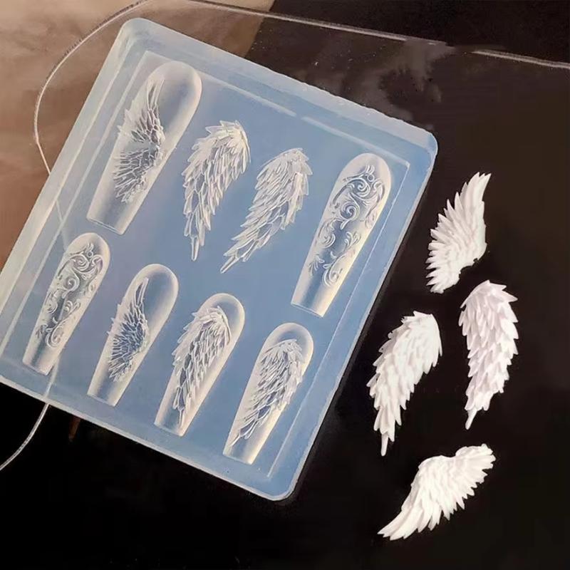 1 Piece Kawaii Butterfly Wing Silicone Nails Mold Reusable Templates Stamping 3D DIY Design Nail Art Parts Decorations Tools