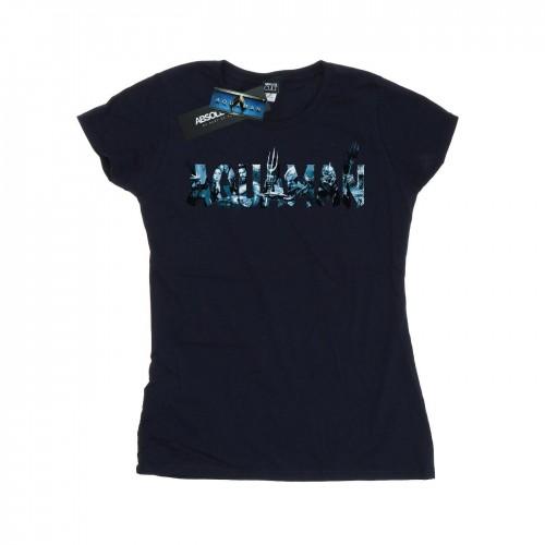 DC Comics Womens/Ladies Aquaman Text Logo Cotton T-Shirt
