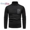 Men's High Neck and Thick Woolen Pullover Sweater for Warmth