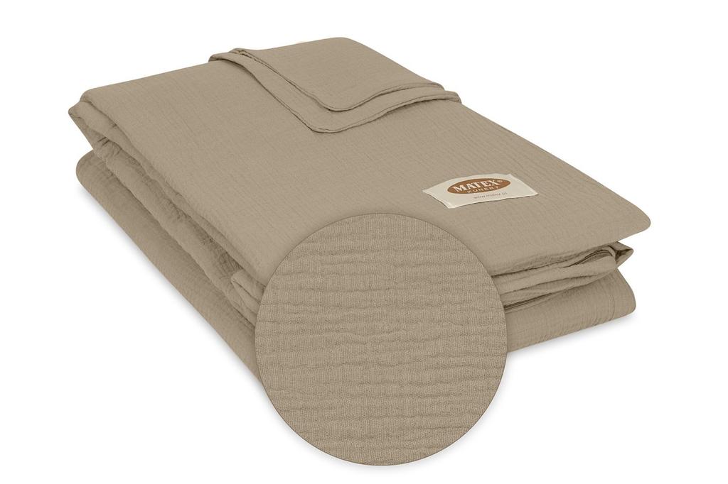 Cotton muslin bedding beige_17 (220x200-1,70x80-2) matex