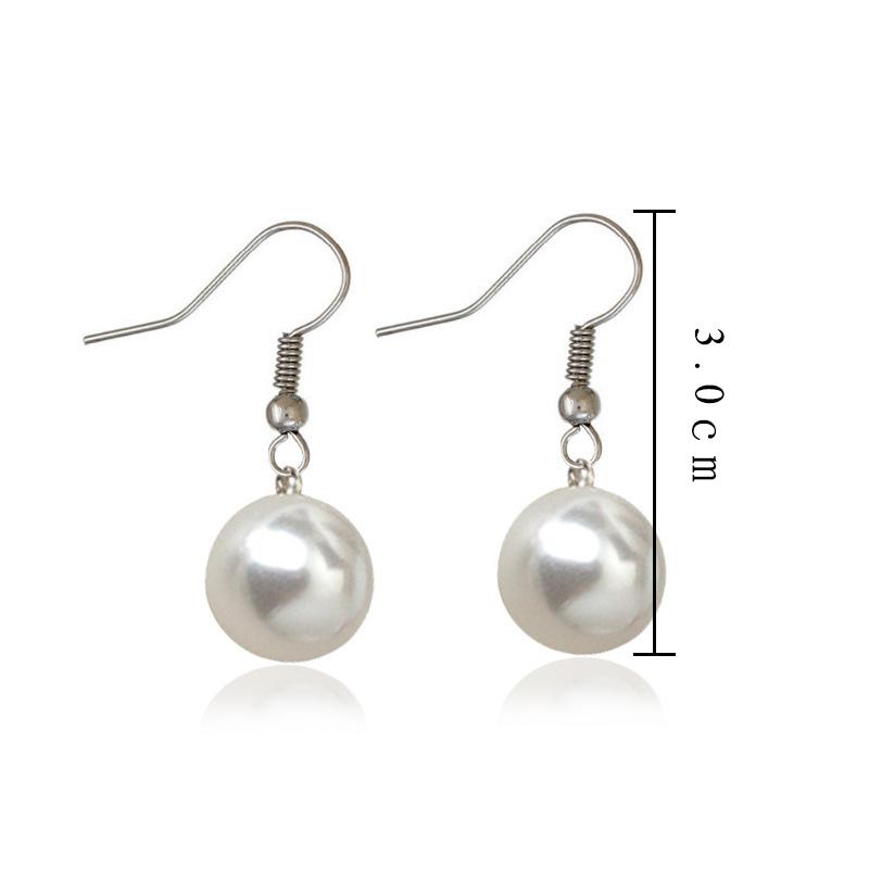 Простые белые круглые серьги-подвески с искусственным жемчугом для женщин, корейские модные цветные серьги-крючки, повседневная одежда, элегантные ювелирные изделия