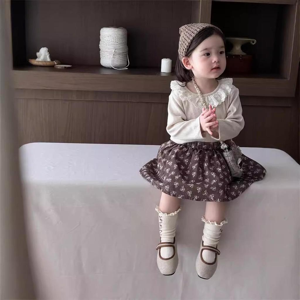 Комплект осенней цветочной кукольной рубашки и юбки для девочек 2025