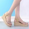 Sandals For Women Ladies Shoes One Word Footwear Roman Style Summer 2025 Platform Wedges Heel Vip Comfortable And Low Price F