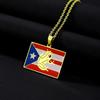 Vintage Enamel Titanium Steel Puerto Rico Necklace for Men, Women, and Couples - Ethnic Style Accessory