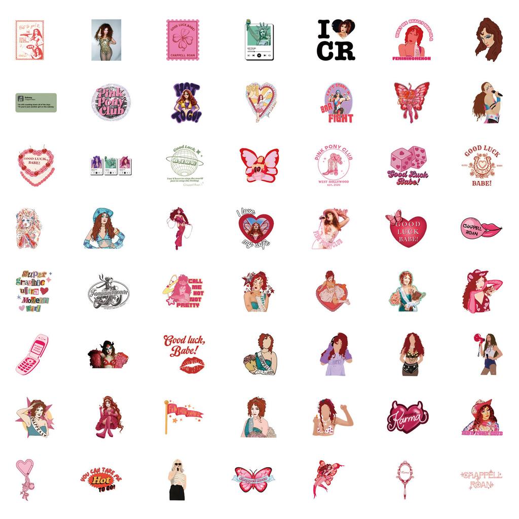 10/55 шт. наклеек Chappell Roan GOOD LUCK BABE водонепроницаемые наклейки своими руками для стакана с водой ноутбука скрапбука блокнота дневника наклейки