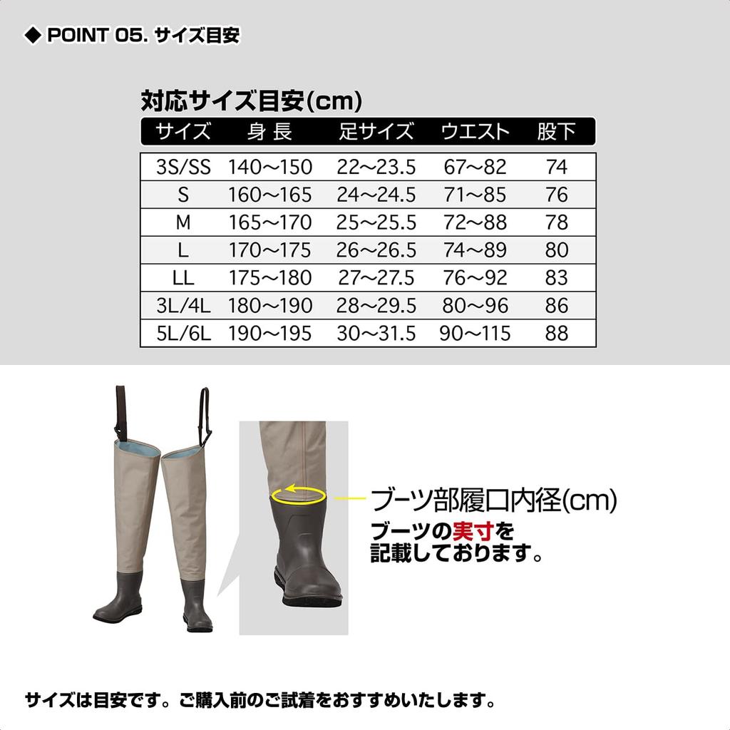 PROX Teflon Polyester Waders (Hip/Felt), Sizes 3L/4L, PX33523L4L