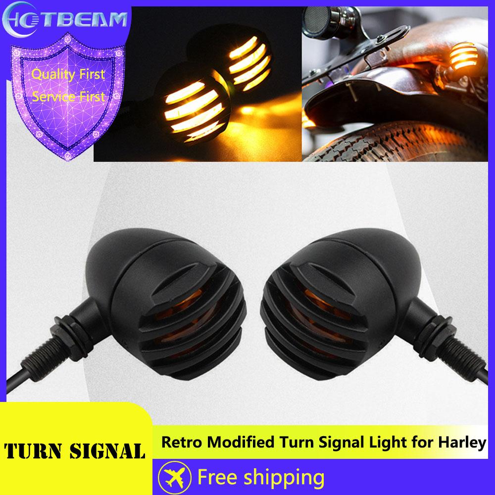 Retro Modified Turn Signal Light for Harley Motocycle Metal shell Yellow Light 12V Tail Lights Universal LED Turn Signal Lamp