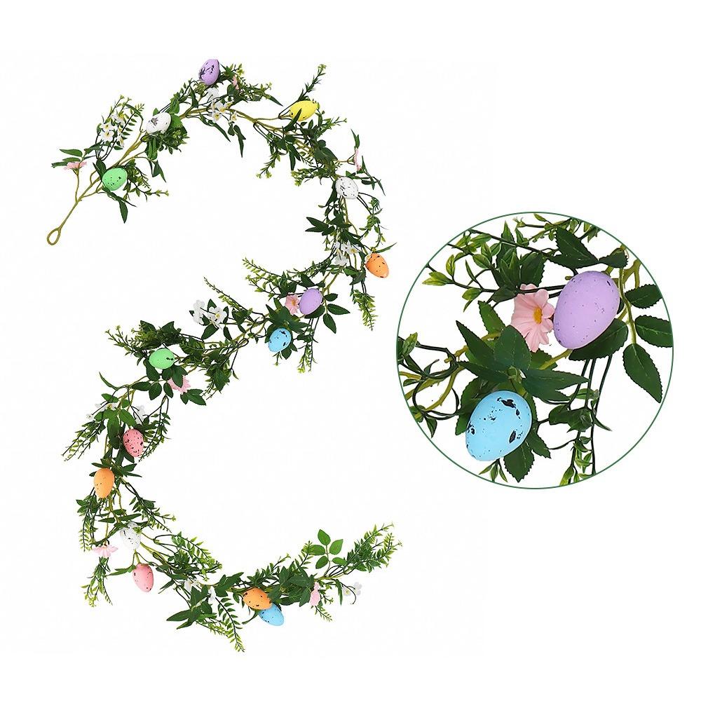 Green Plant Spring Eggs Garland Real Touch Simulation Eggs Pendants Front Door Porch