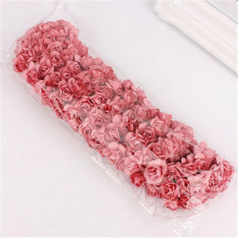 144шт мини-бумага роза искусственные цветы букет маленькие головки декор для свадебной вечеринки