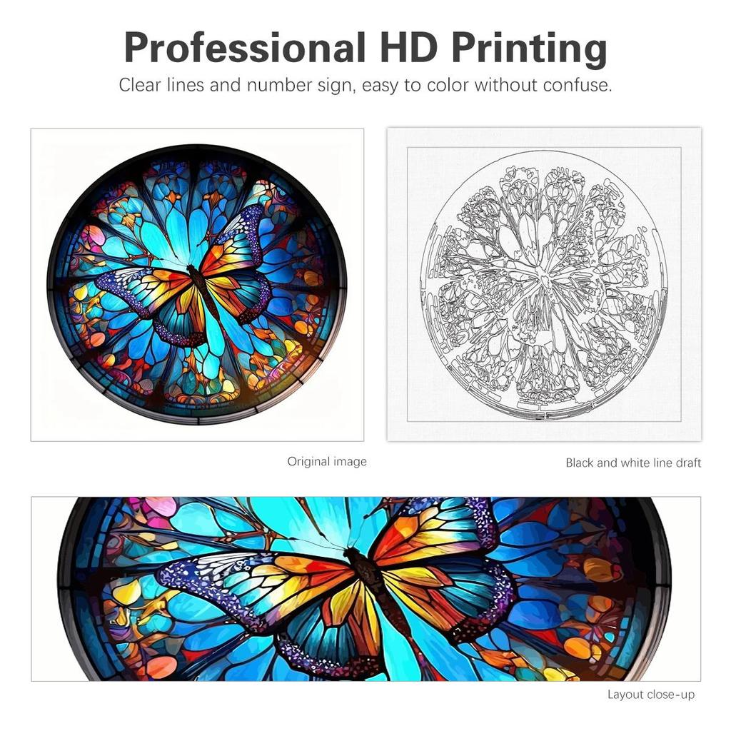 Frame Painting By Numbers Kits Butterfly Colorful Picture With Numbers On Canvas Acrylic Paint With Brushes Kits For Diy Gift 40x40