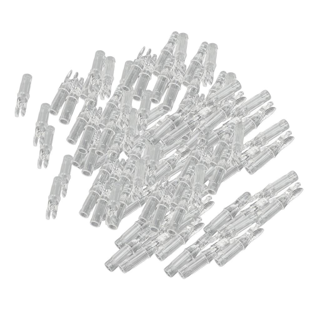 100pcs Archery Arrow Nock Durable Plastic Insert Arrow Nocks Light Weight Arrow Nocks Replacement for Archery Bow Transparent