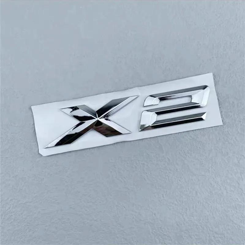 3D ABS Black Chrome Car Letters Rear Trunk Emblem Badge X1 X2 X3 X4 X5 X6 X7 Logo For BMW E70 E53 F15 G05 Decals Sticker Styling ip2