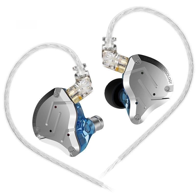KZ-ZS10 PRO Съемные Внутриканальные Проводные Наушники Гибридный Драйвер Штекер 3.5 мм Двойной Посеребренный Кабель 1.2 м Профессиональный Игровой Наушник