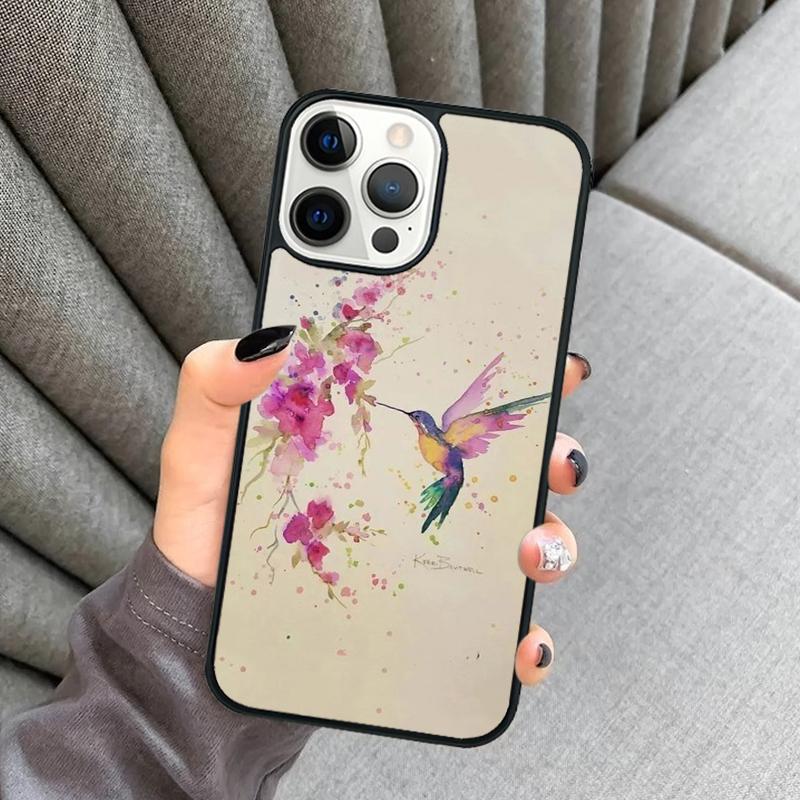 Чехол для телефона с колибри для iPhone 17 Air 16 16e 15 13 14 Pro Max 11 12 Plus 2022 MAX Защитный чехол coque