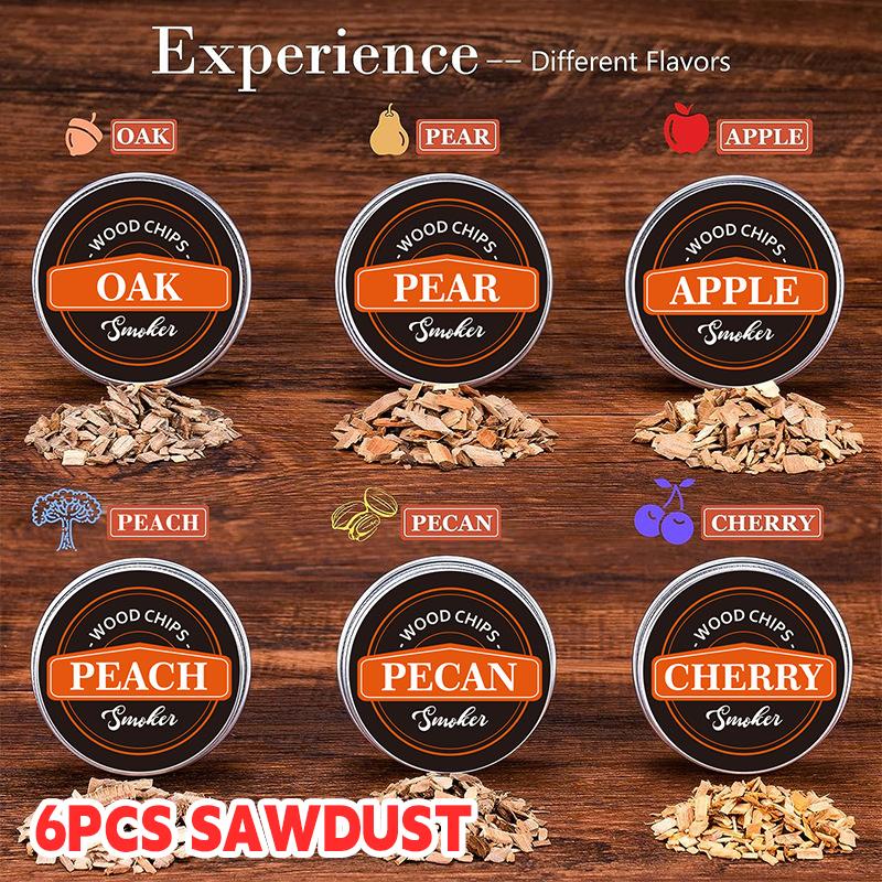 Премиальный набор для копчения виски-коктейлей с 6 коробками древесной щепы для барных напитков, кухонный набор инструментов для бармена, креативные подарки для питья