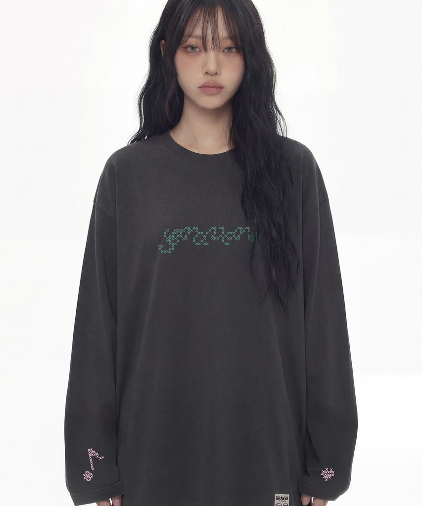 GRAVER [Unisex] Stich Graver Long Sleeve T-Shirt_3Color