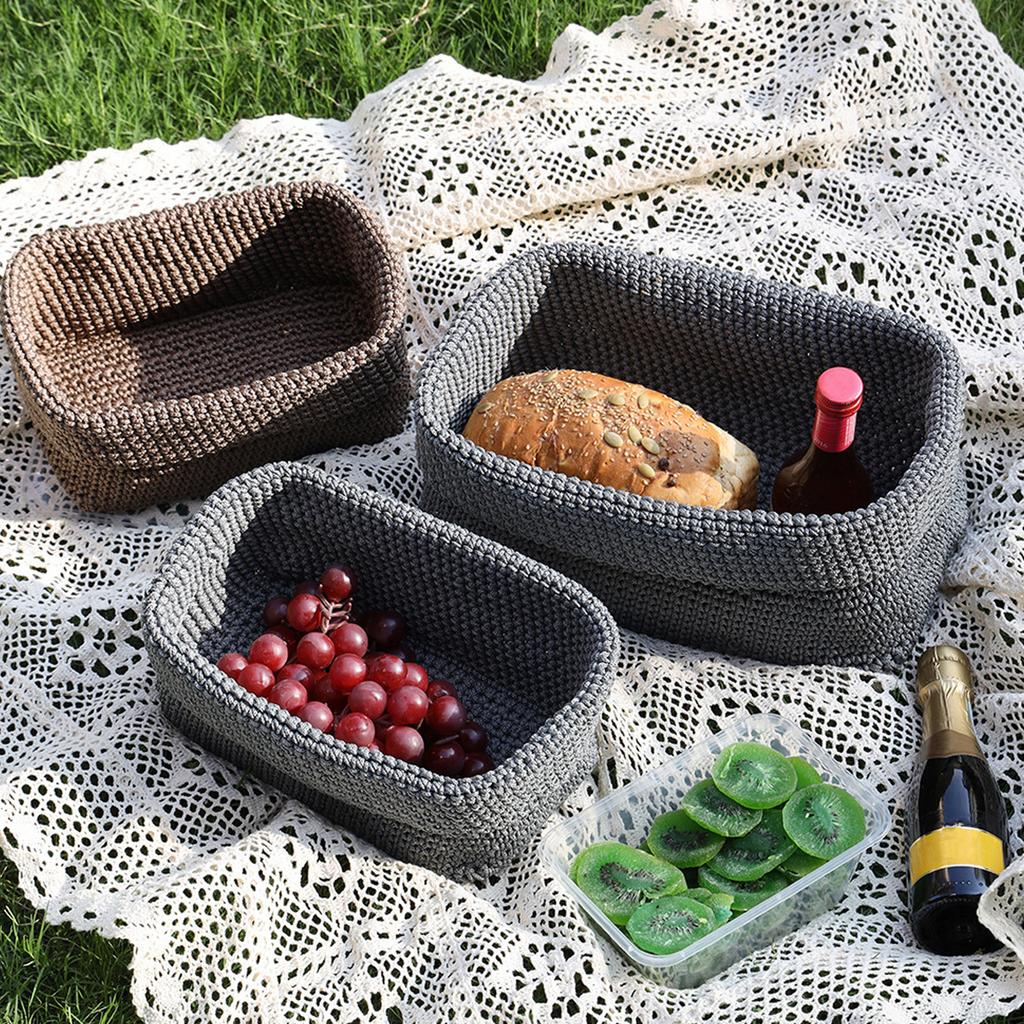 Woven Storage Basket Decorative Organizer Bins Box for Towel Book Cloth Shoes Snack Diaper Towel Gift Baskets Empty