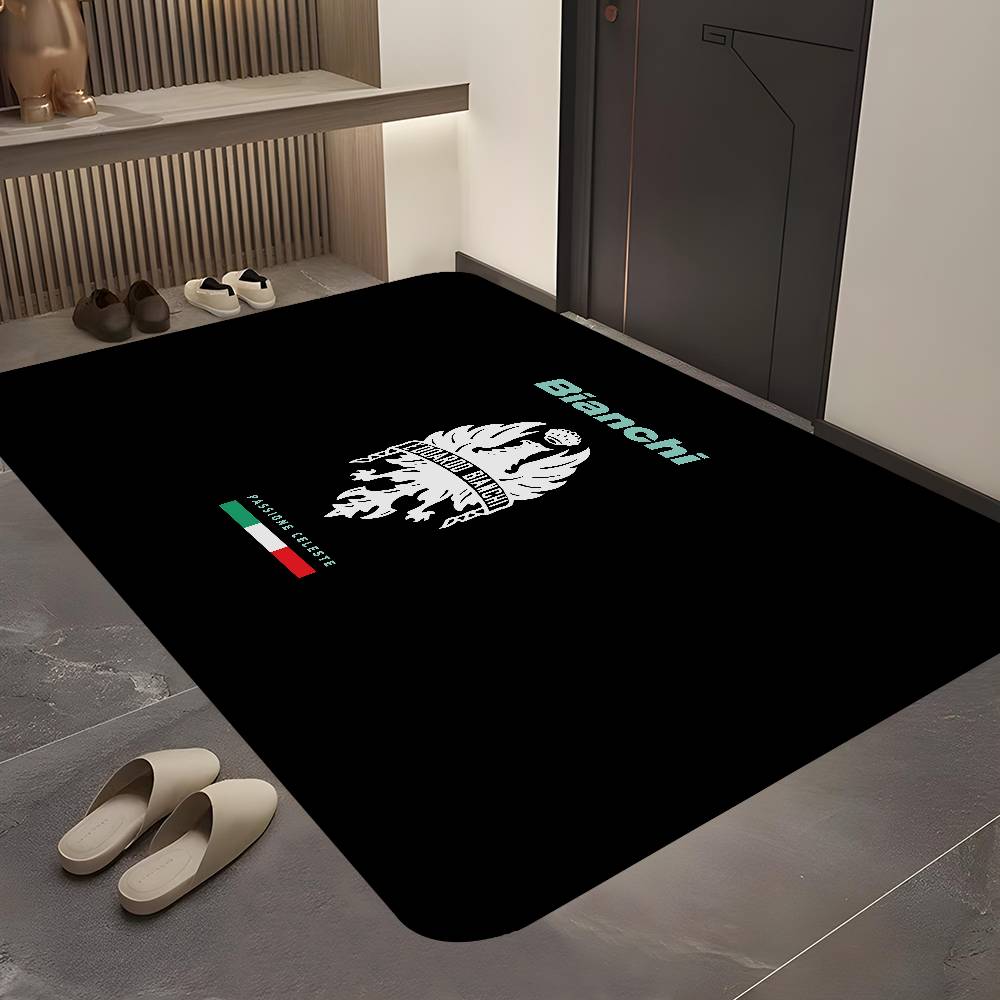 B-bianchi-S Bicycle Logo Floor Mat Non-Slip Laundry Room Mat Laundry Decor Balcony Child Living Room Household Carpets
