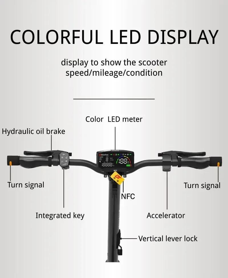 New E-Scooter New Model DT06 1900W Peak Power 60V18.2AH Battery 11‘’ Fat Tire Adult Electric Scooter.