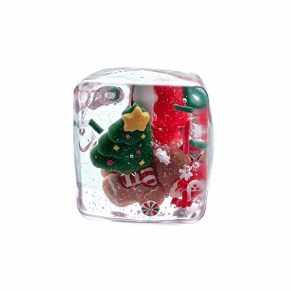 Christmas Theme Christmas Ice Cube Squishy Toy Transparent Maltose Fidget Toys Relaxation