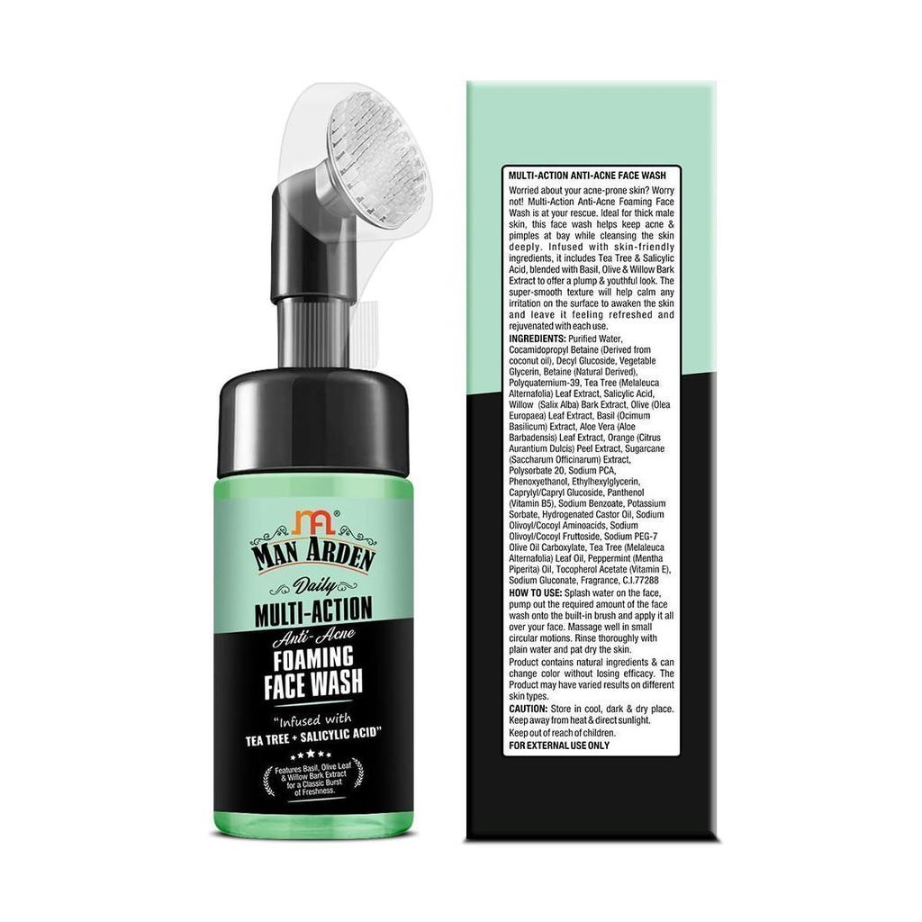 Пенка для умывания с Чайным деревом и Салициловой кислотой (120 мл), Multi-Action Anti-Acne Foaming Face Wash Tea Tree + Salicylic Acid, Man Arden