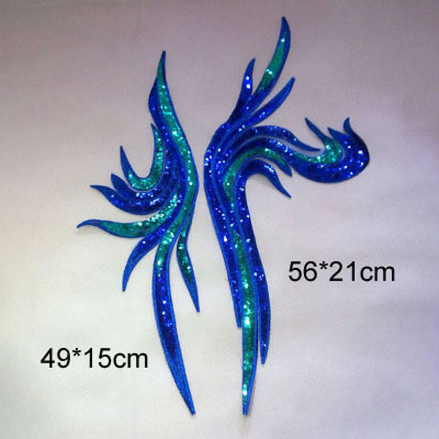 2 шт./набор Синяя Золотая Пайеточная Вышитая Нашивка Ремонтная Аппликация Кружево Сделай Сам Одежда Швейная Декорация Аксессуары