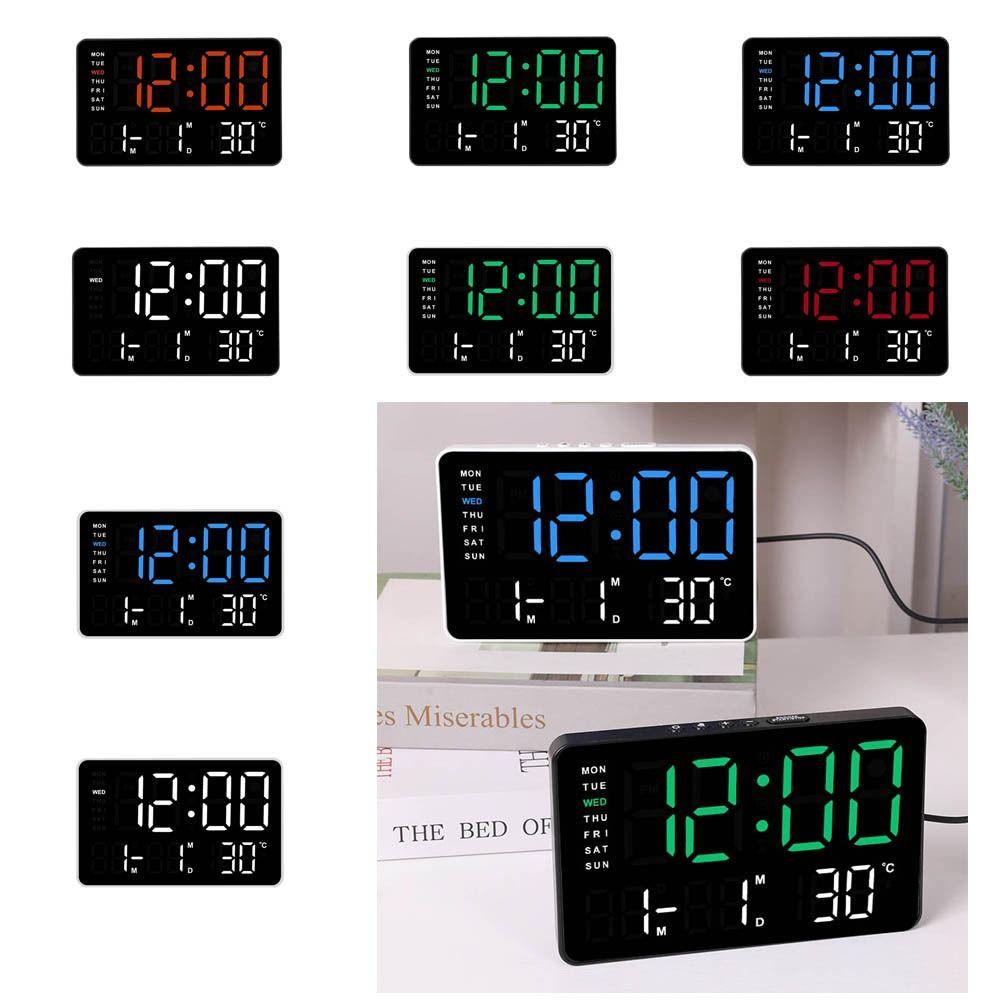 Многофункциональные цифровые светодиодные часы с дисплеем температуры, настольные часы для спальни
