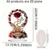 2D Acrylic Ornament Red Rose Pattern Roses Mother Flat Elegant Desk Decora Filial To Mother Gifts A Gift for A Girlfriend
