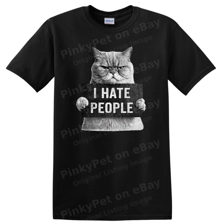 Grumpy Cat I Hate People T Shirt Funny Sarcastic Introvert Kitty Meme Tee Gift