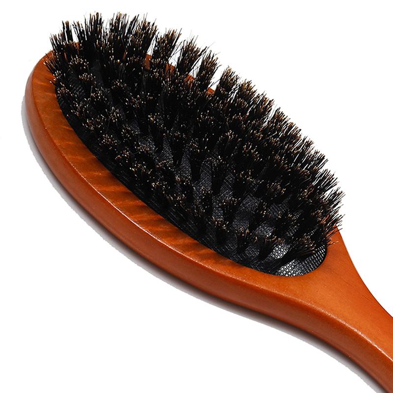 Расческа для волос из натуральной щетины кабана, овальная антистатическая лопатка, массажная щетка для кожи головы