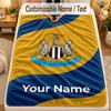 Flannel BlanketNewcastle United FC Custom Name Text Personalized Soft Warm Throw Blanket Home Decor Gift