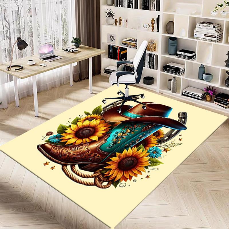 1PC Cowboy Boot Non-Slip Floor carpet, suitable for Office, bedroomand playrooms. It can also be used as a sofa footrest cover-T108