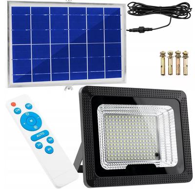 Solar Halogen Lamp with Twilight Sensor 100W 303 LED Lamp 5Ah Aluminum