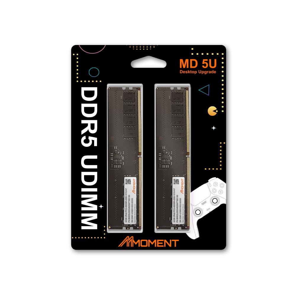 MMOMENT DDR5 32 ГБ x 2 комплект дисков 4800 МГц память для настольного ПК (64GB) ПК5-38400 (CL40/1.1V/288-контактный)
